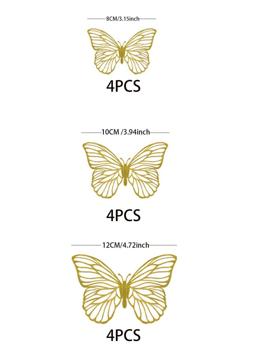 11754 1b-048 Piezas Decoración Para Pared De Mariposas