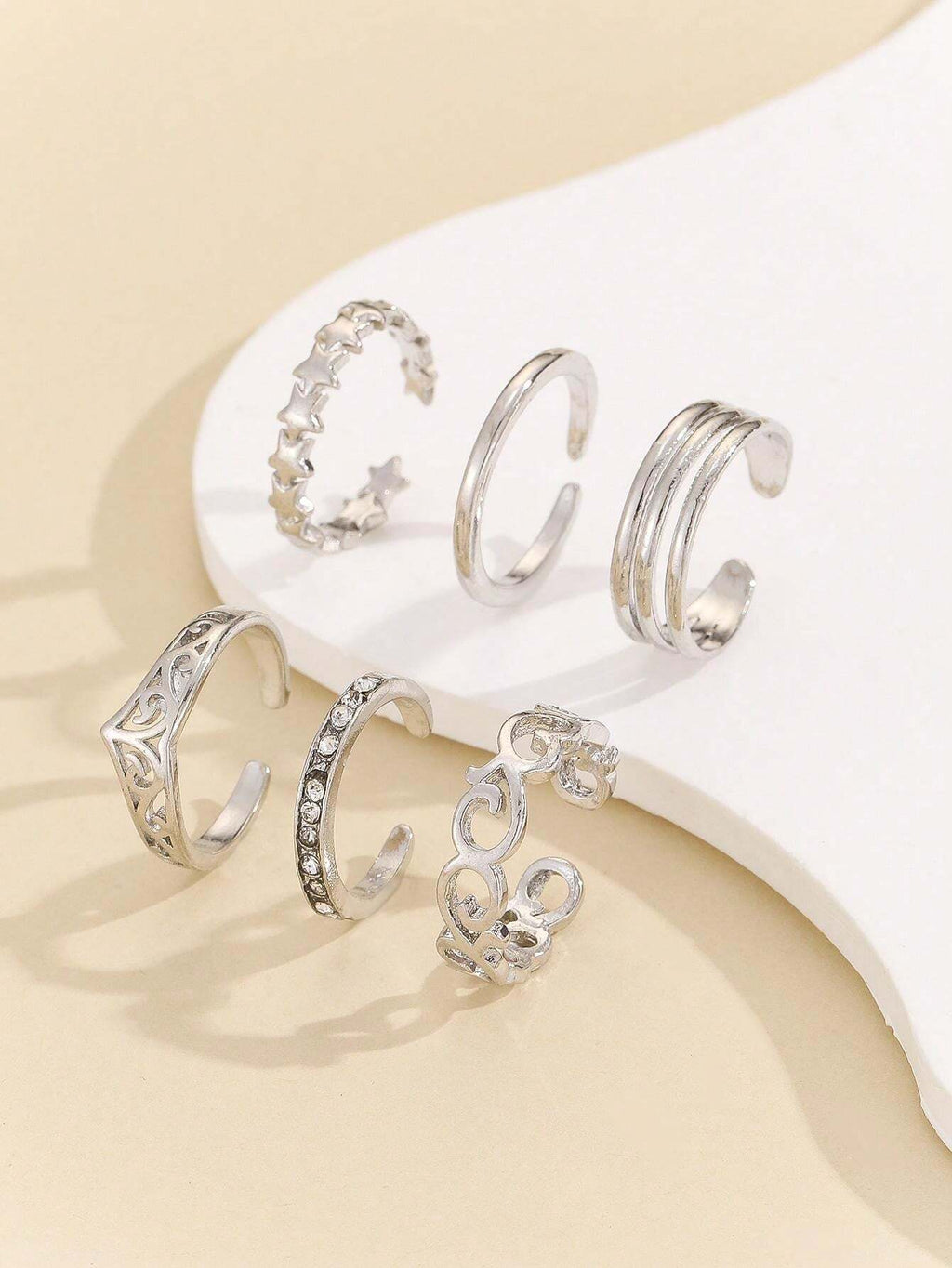 10272 1b-001 Anillos Del Dedo Del Pie De Múltiples Piezas Para Mujeres