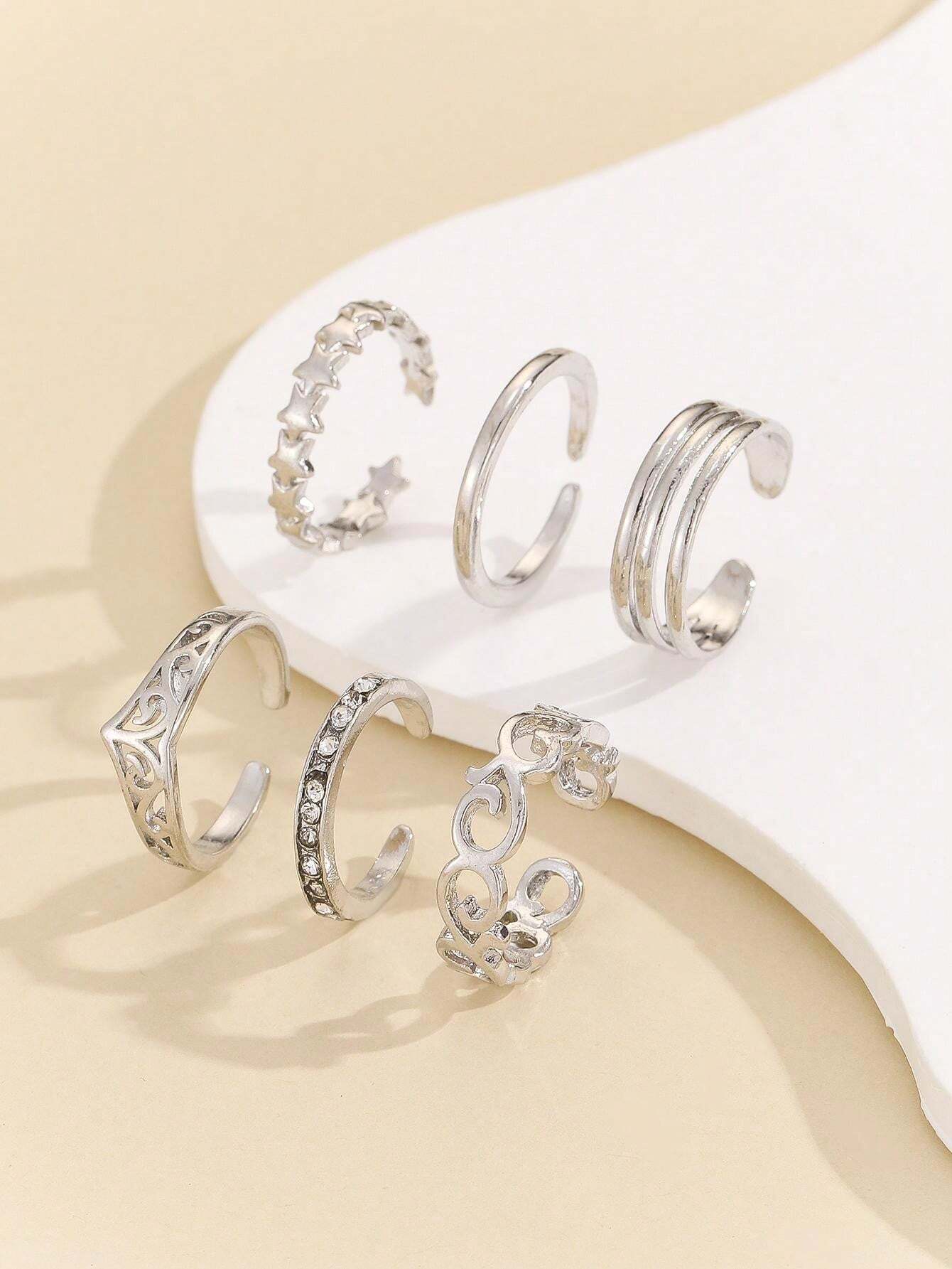 10272 1b-001 Anillos Del Dedo Del Pie De Múltiples Piezas Para Mujeres