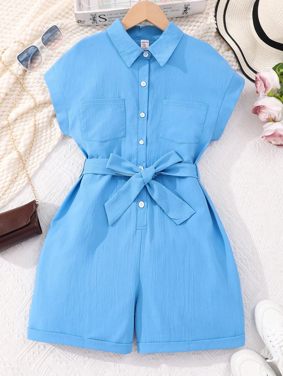 15840 1a-011 Mono De Camisa Informal Con Cinturón