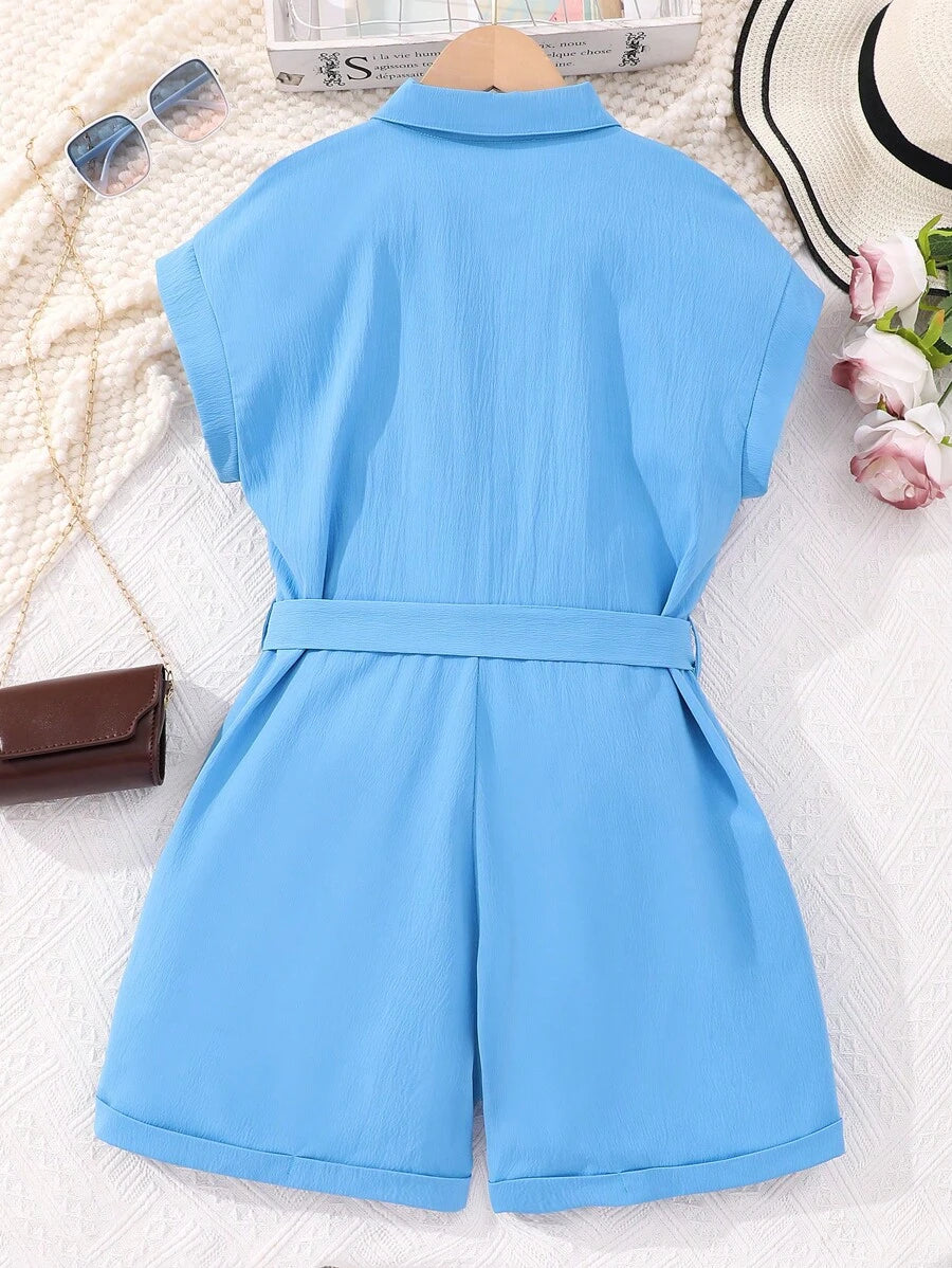 15840 1a-011 Mono De Camisa Informal Con Cinturón