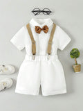 13936 2a-04-24 Conjunto De Camisa De Manga Corta Y Pantalones Cortos Para Niños 3 piezas