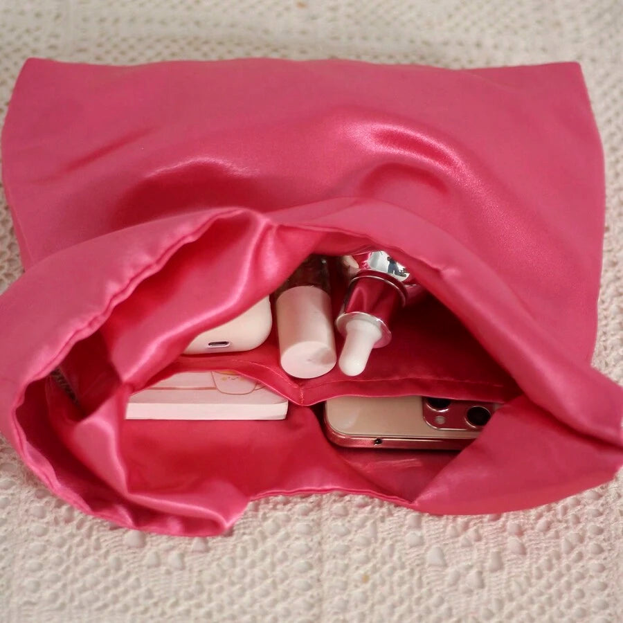 9970 1t-002 Bolso De Mano De Satén Con Bolsa De Muñeca Anudada