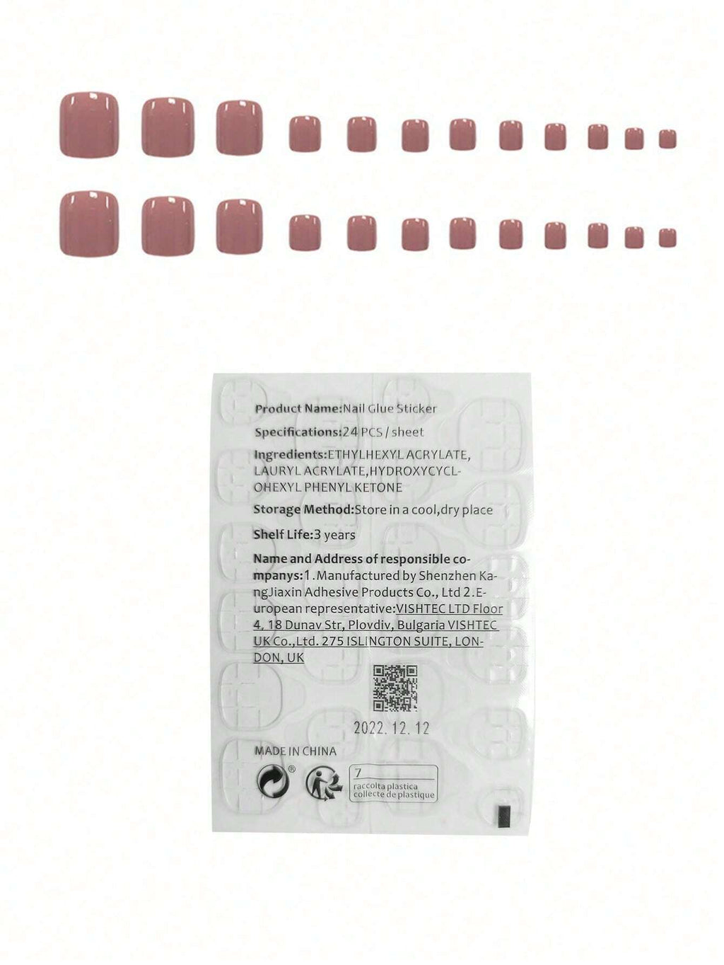 11018 1b-048 Uñas 24 Piezas/paquete De Pie Falsas De Forma Cuadrada Corta