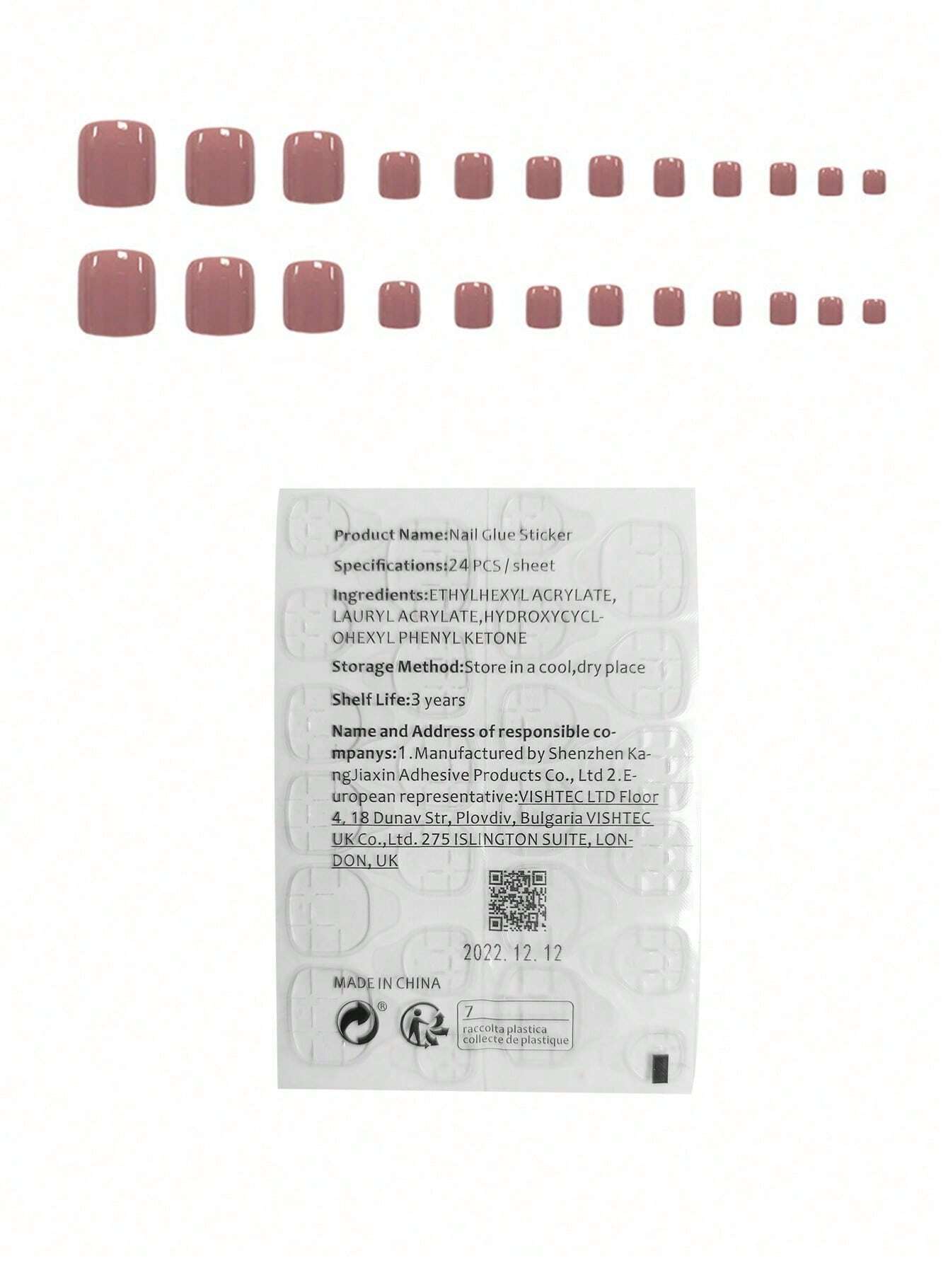 11018 1b-048 Uñas 24 Piezas/paquete De Pie Falsas De Forma Cuadrada Corta