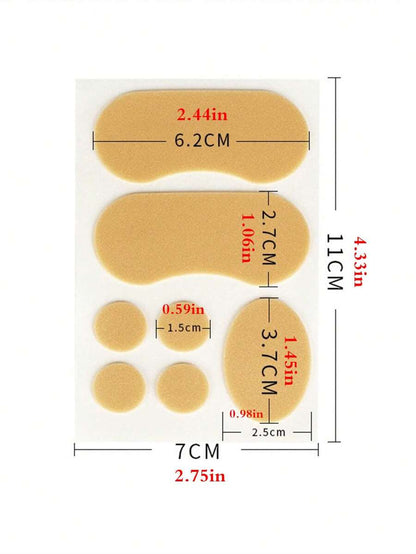 13988 2b-02-11 35 Piezas/set Almohadillas Antideslizantes Para Talón Y Pegatinas Para Los Dedos De Los Pies Para Tacones Altos