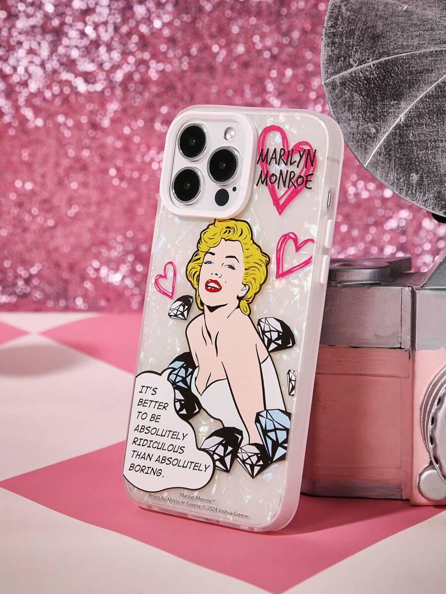 10397 b01-24 Funda para el Teléfono Marilyn Monroe SHEIN