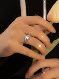 10322 1b-023 Dos Unids Anillo De Diamante Abierto De Corte Princesa Dulce