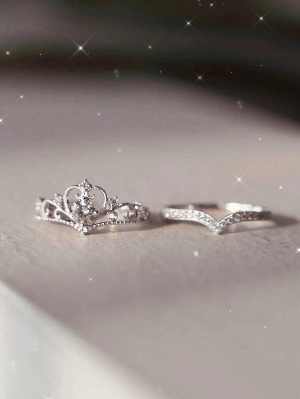 10322 1b-023 Dos Unids Anillo De Diamante Abierto De Corte Princesa Dulce