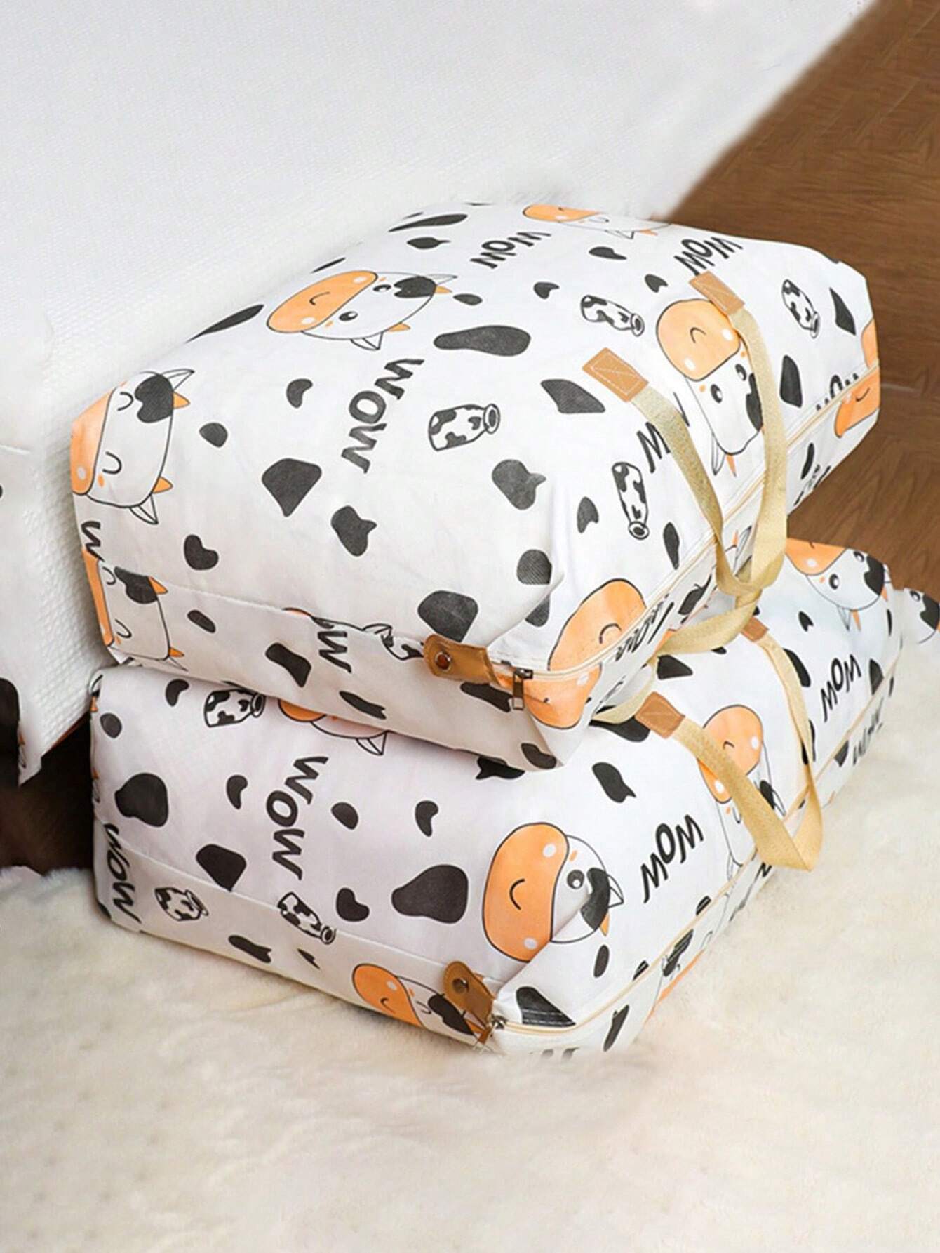 10355 1t-002 Bolsa De Almacenamiento De Gran Capacidad Y Con Diseño De Vaca