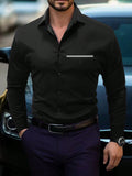11175 1t-006 Camisa De Manga Larga Para Hombre Con Detalles De Bloque De Color