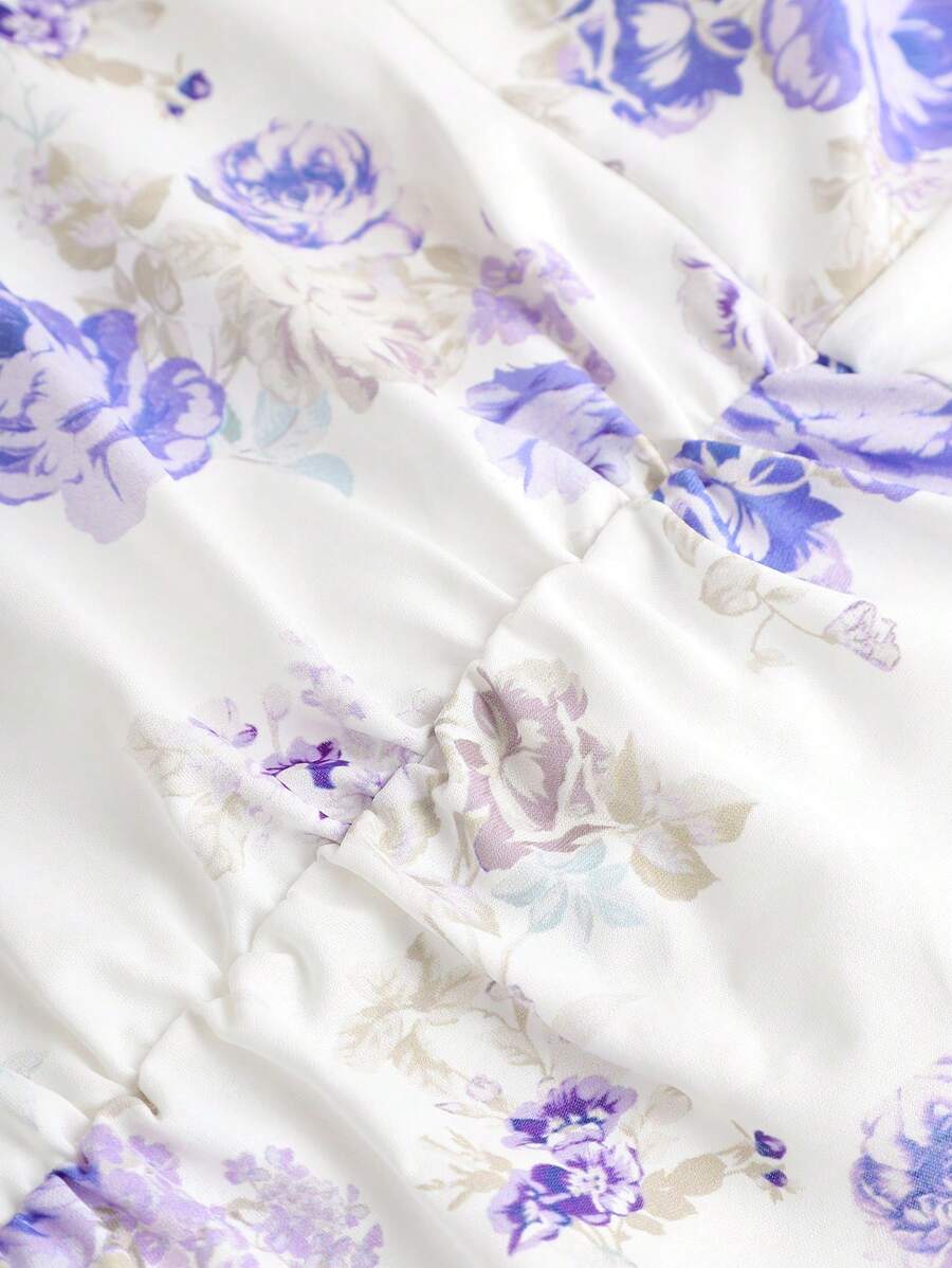 15837 1a-011 Vestido Cami De Flores Tejidas Con Dobladillo Con Volantes