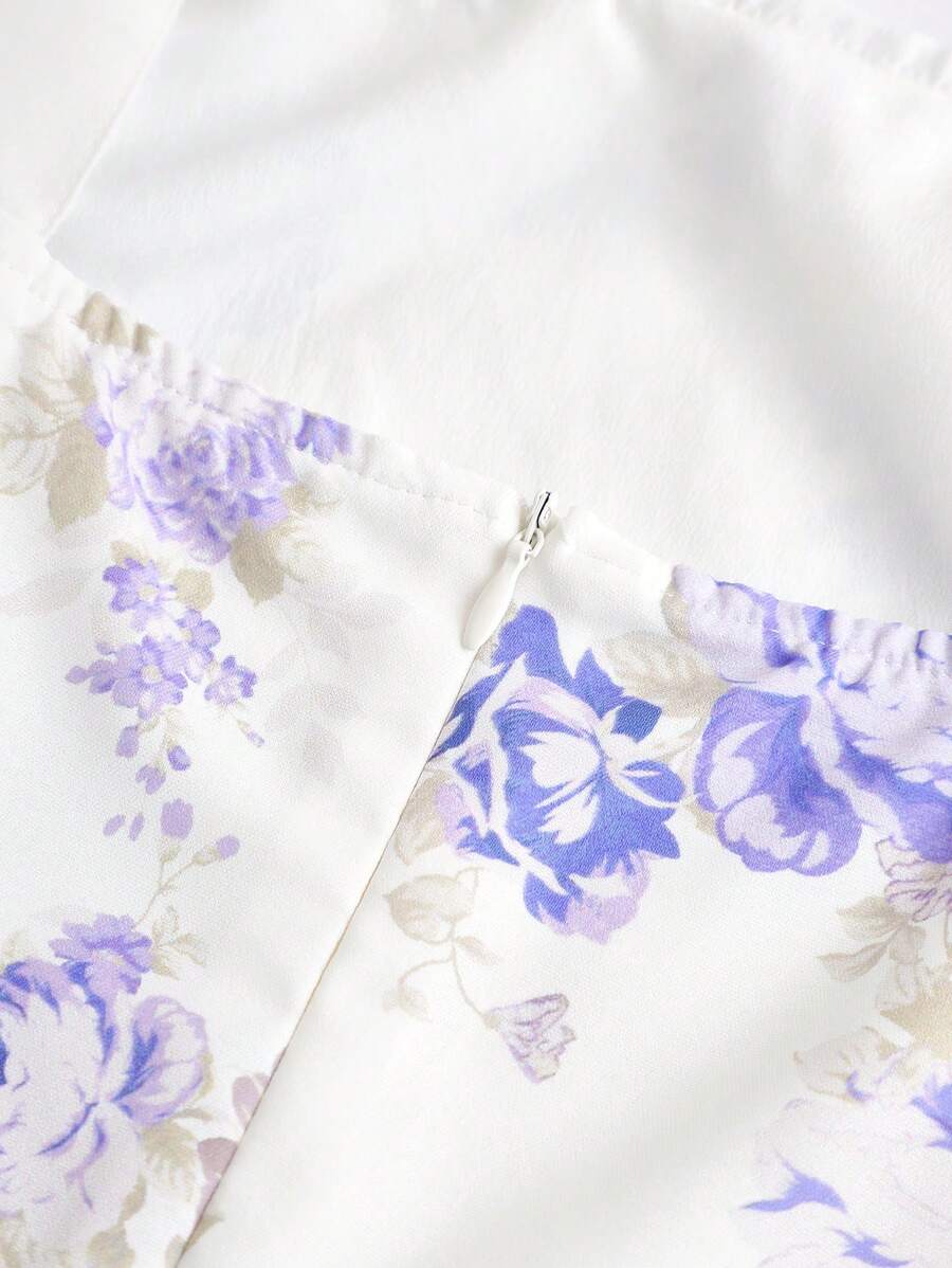15837 1a-011 Vestido Cami De Flores Tejidas Con Dobladillo Con Volantes