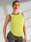 11531 1a-001 Camiseta Deportiva Sin Mangas Para Mujer Con Cuello Redondo Y Rayas
