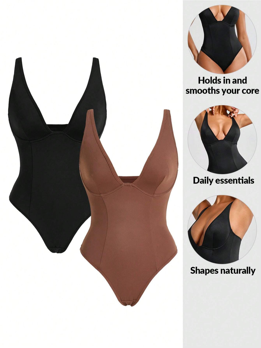 17153 1a-038 Body Con Escote En V 2 Pzas