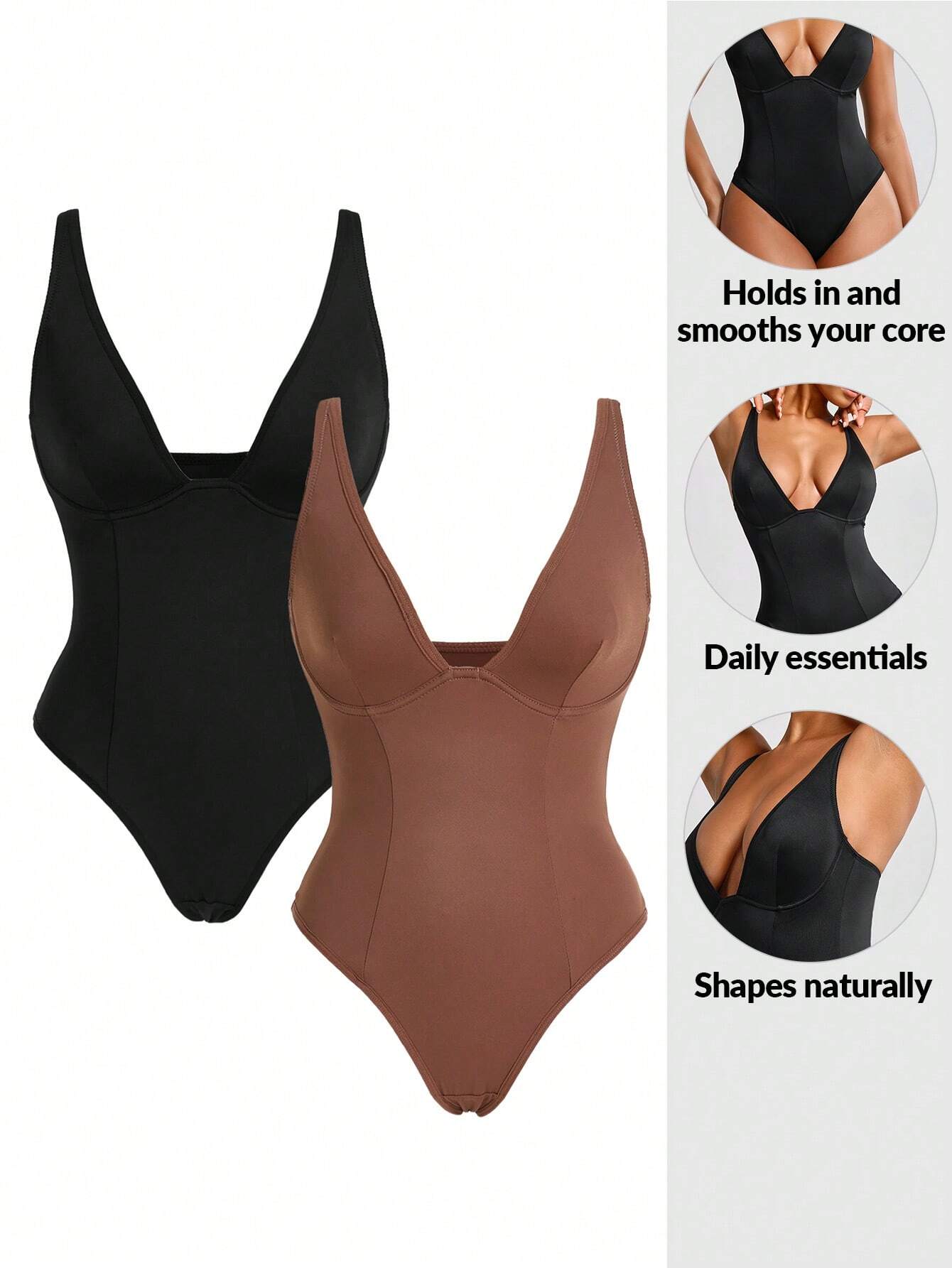 17153 1a-038 Body Con Escote En V 2 Pzas