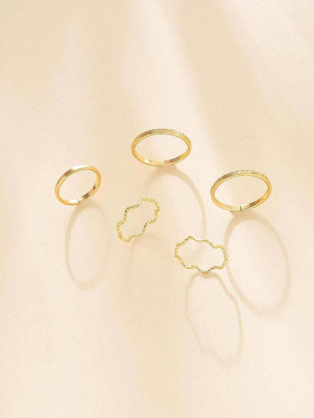 11250 1b-070 5 Piezas/set Conjunto De Anillos De Pie Con Diseño Geométrico Simple Y Elegante Para Mujeres Y Niñas