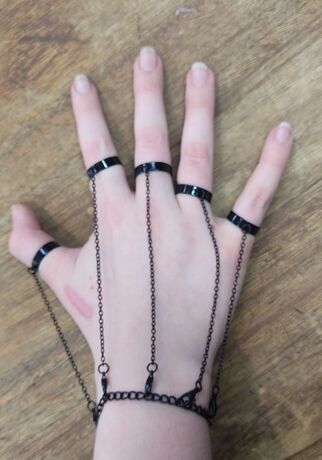 11117 1b-074 1 Pieza Pulsera Con Cadena De Dedo De Estilo Ins