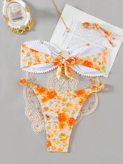 17065 1a-004 Conjunto de bikini de estampado floral 2 Pzas