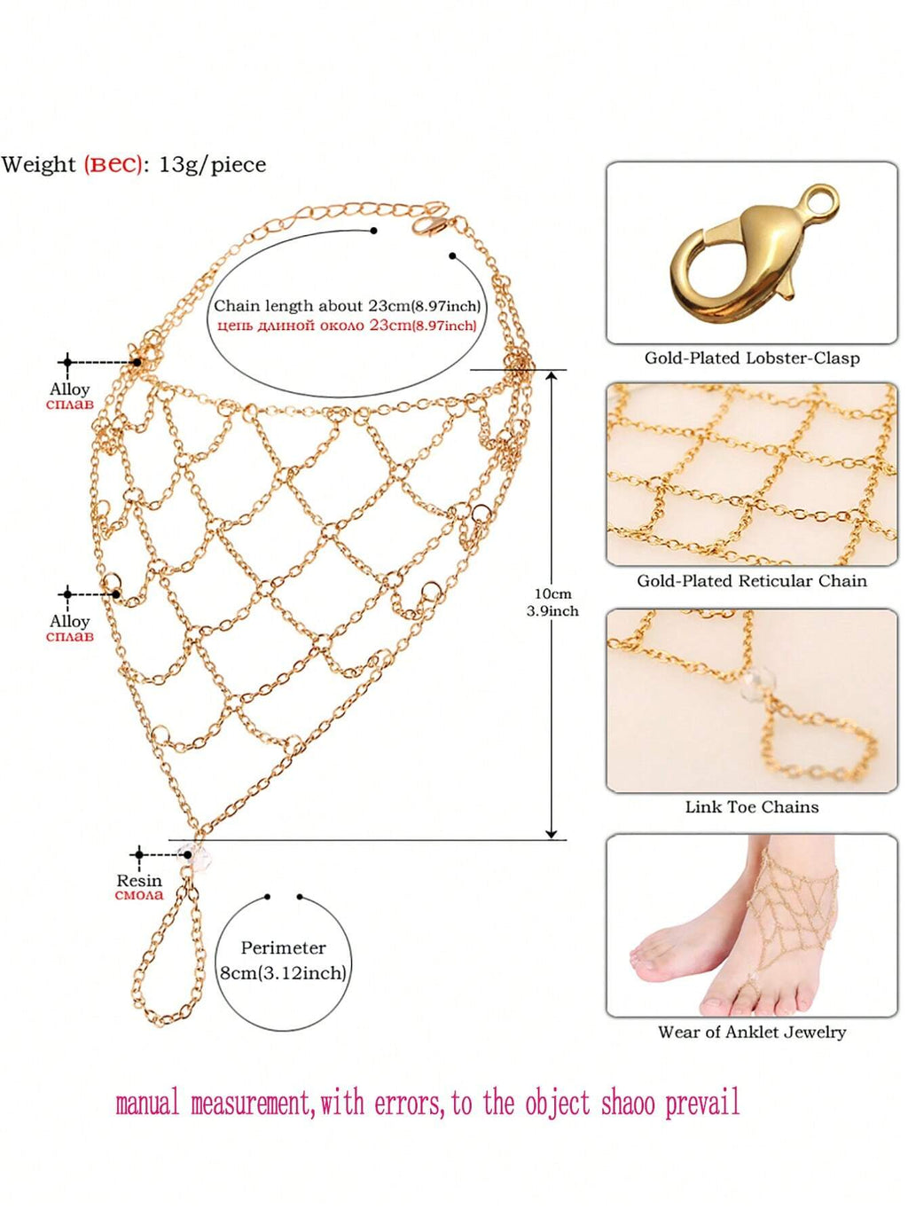 10276 1b-001 Una Pieza De Tobillera Con Diamantes