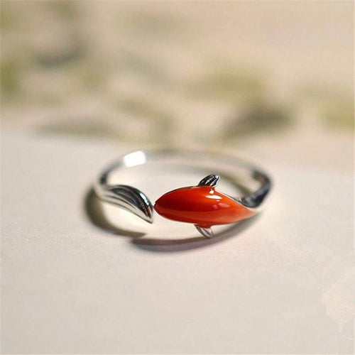 11492 1b-030 1 Pieza Anillo De Carpas De Color Plateado Para Mujeres