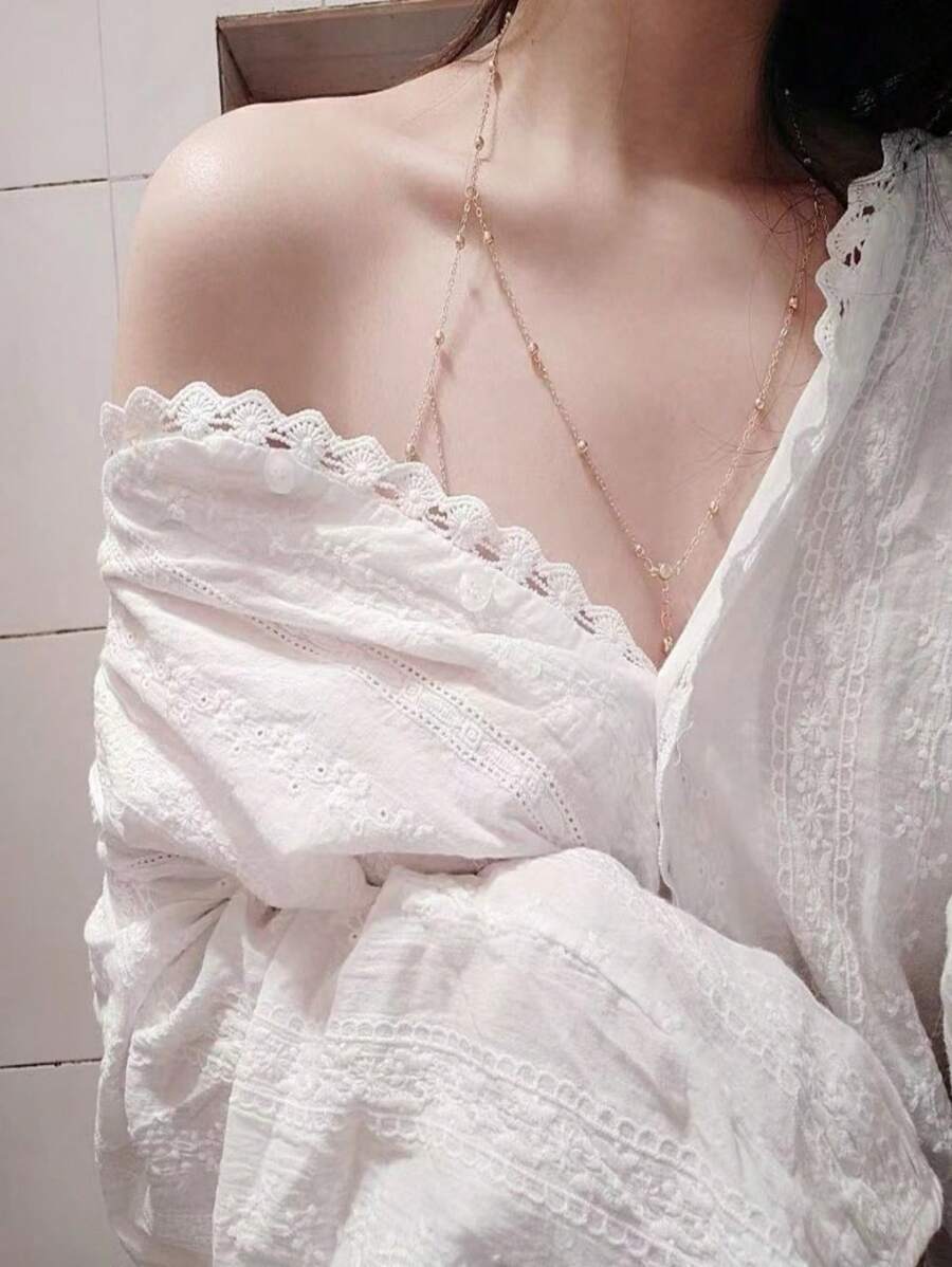 11252 1b-052 1 Pieza Joyería De Cadena Corporal Sexy Y Exagerada Para La Playa Con Diamantes De Imitación