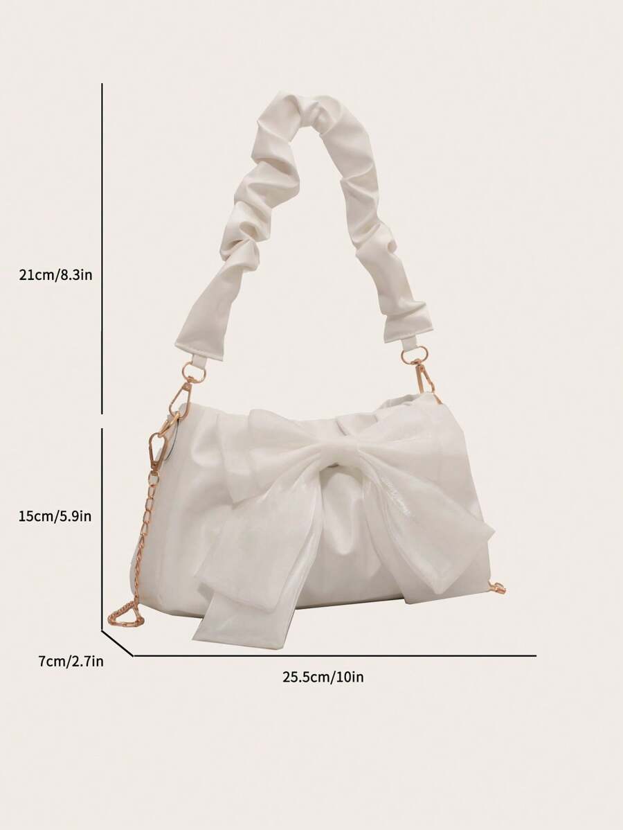 14920 1c-03-13 Bolso Ligero Con Decoración De Lazo Y Fruncido