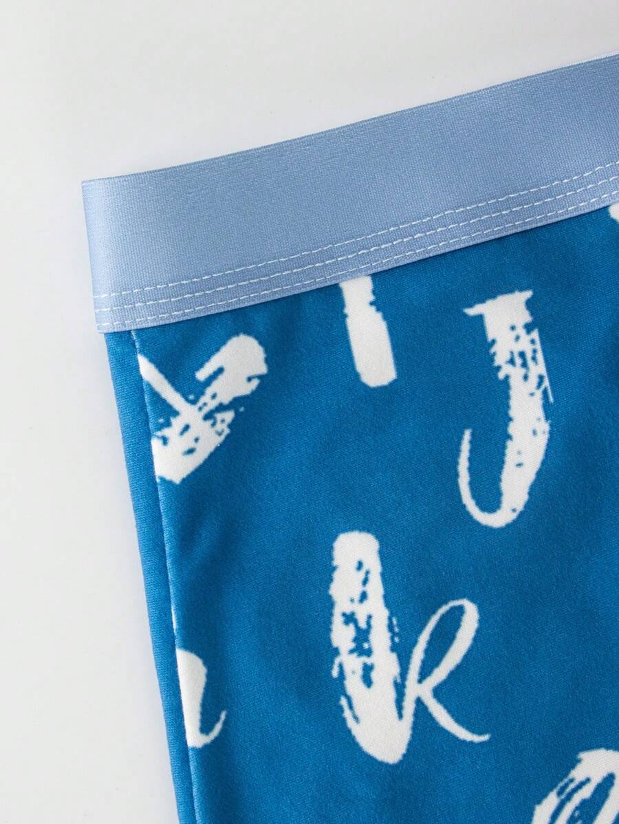 13883 2a-01-18 Bóxers 1 pieza Cortos Para Hombre Con Letras Impresas
