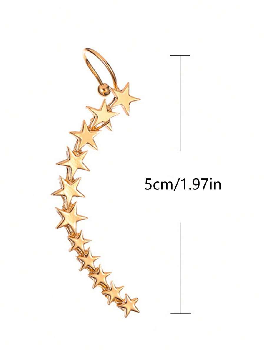 11361 B03-04 1 Pieza Aro De Arete Con Diseño De Estrella Con Estilo Europeo