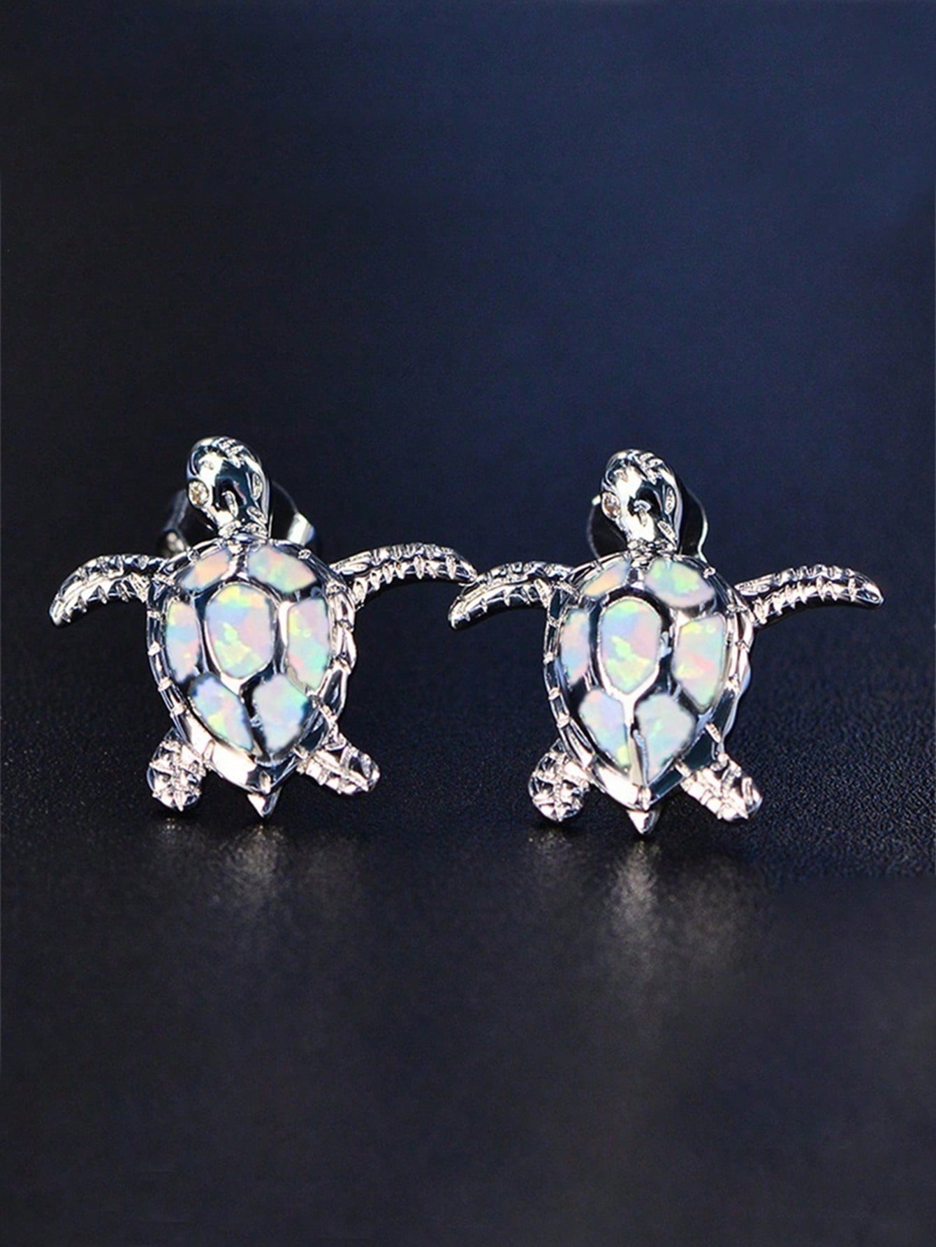 14323 1b-01-20 Aretes Forma De Tortuga 1 Par