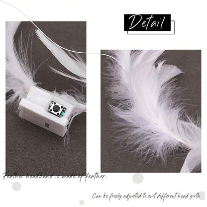 15028 1c-005 1 piezas Diademas luminosas con pluma LED