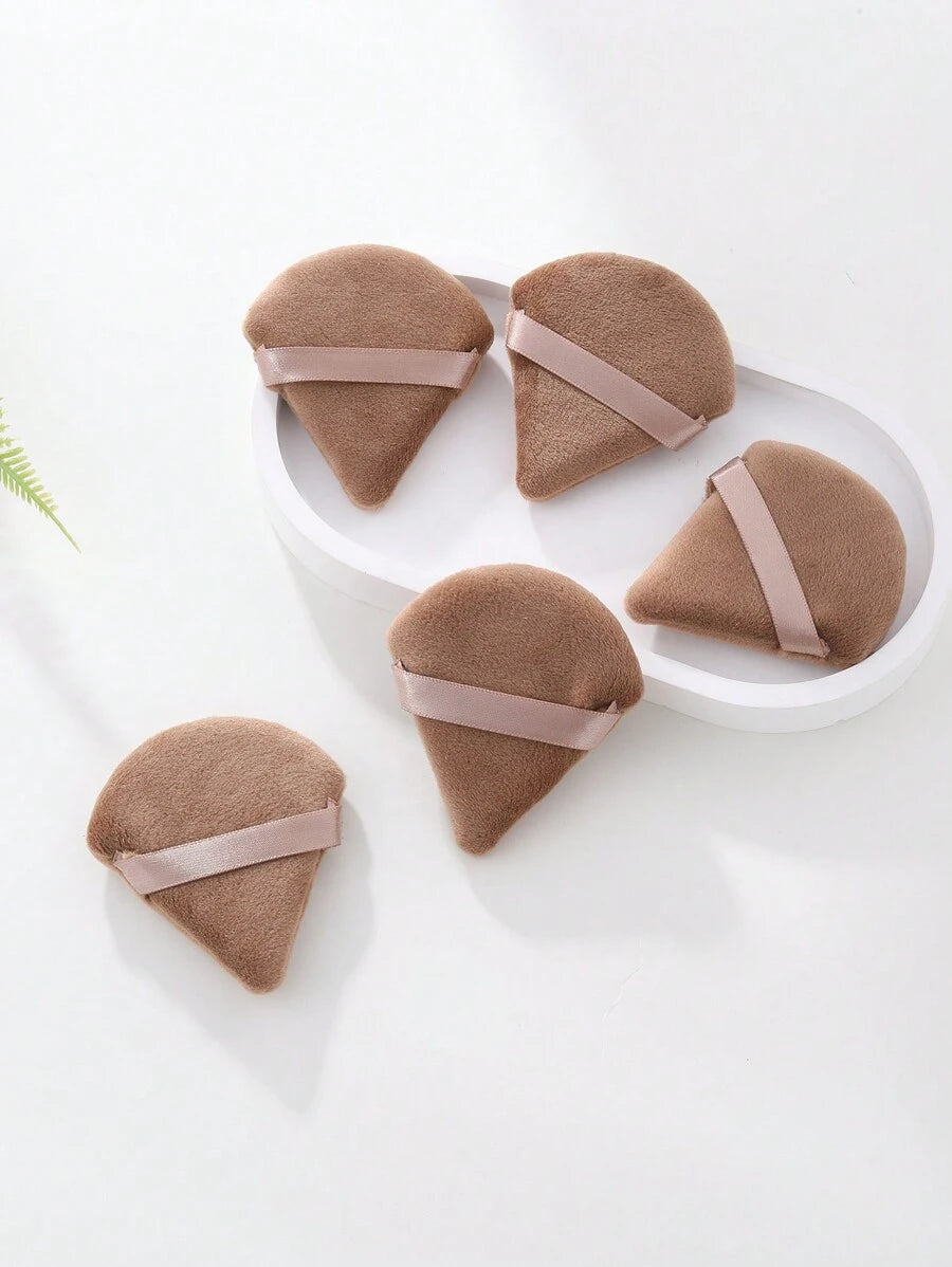 11427 1b-043 Esponja De Maquillaje Triangular Con Terciopelo 5 Pzas