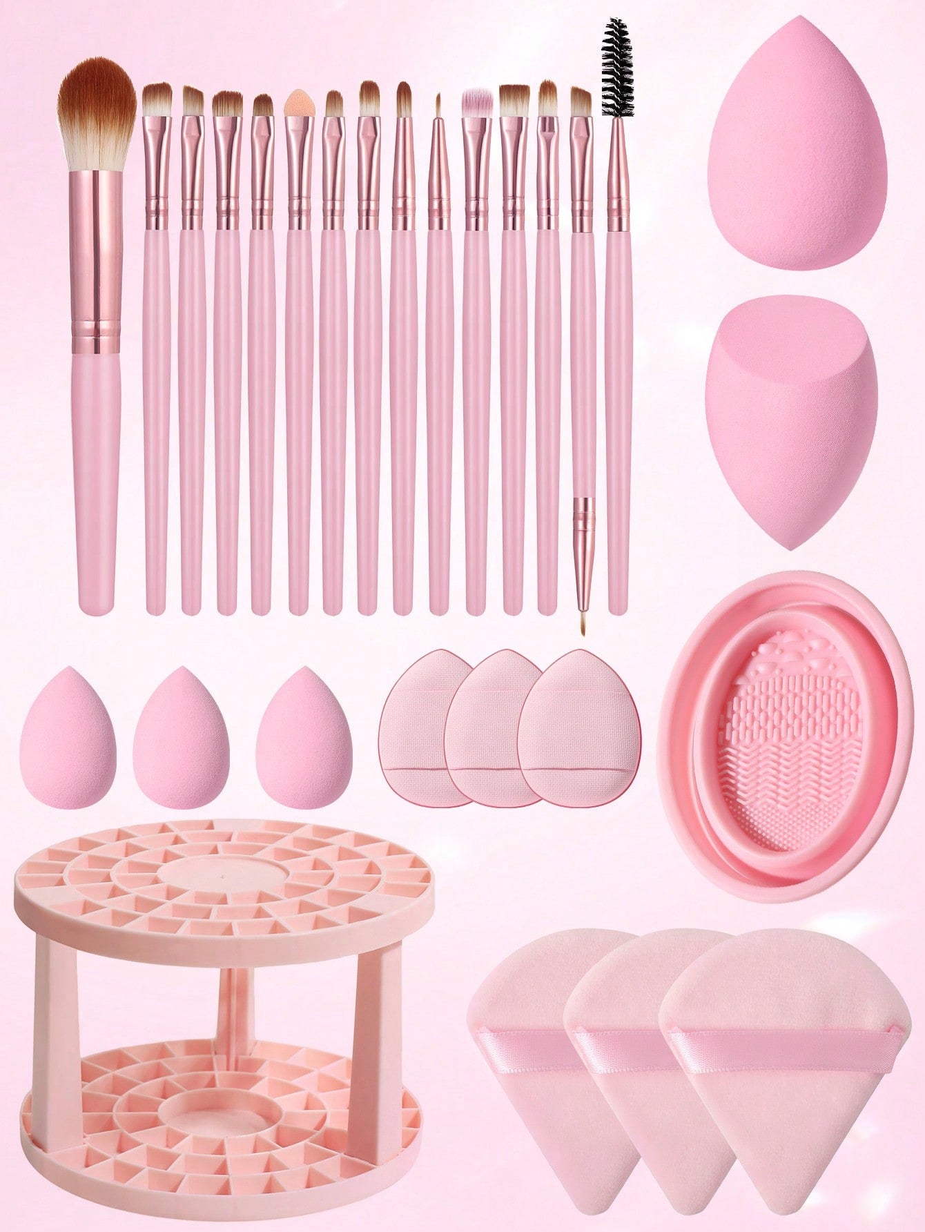 17010 1c-002 Set de brochas de maquillaje 20 Pzas