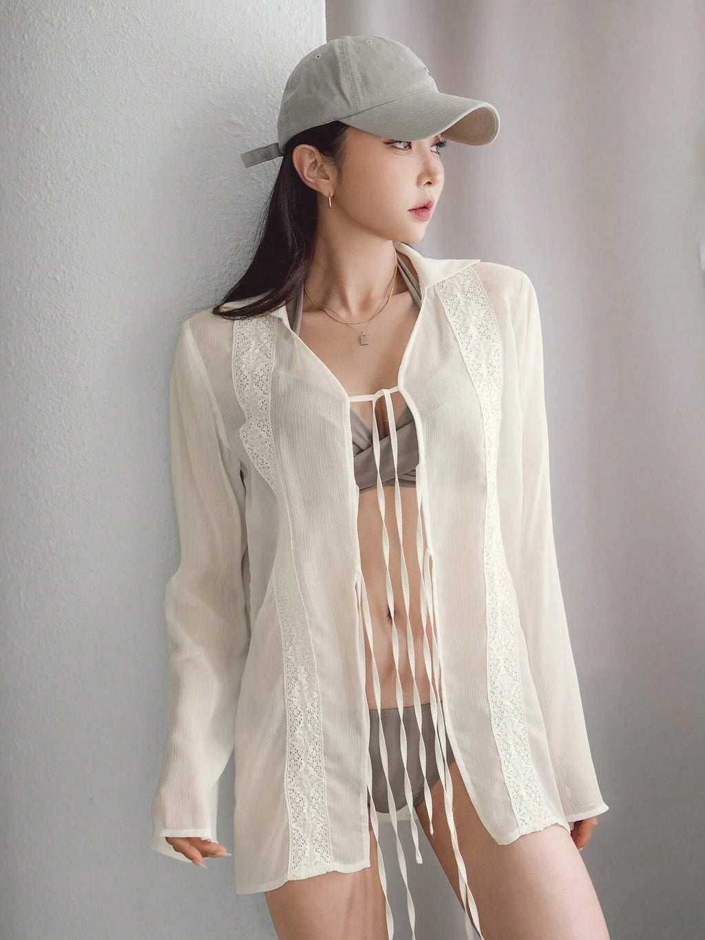12382 1a-045 Kimono Playero Beige 1 Pza