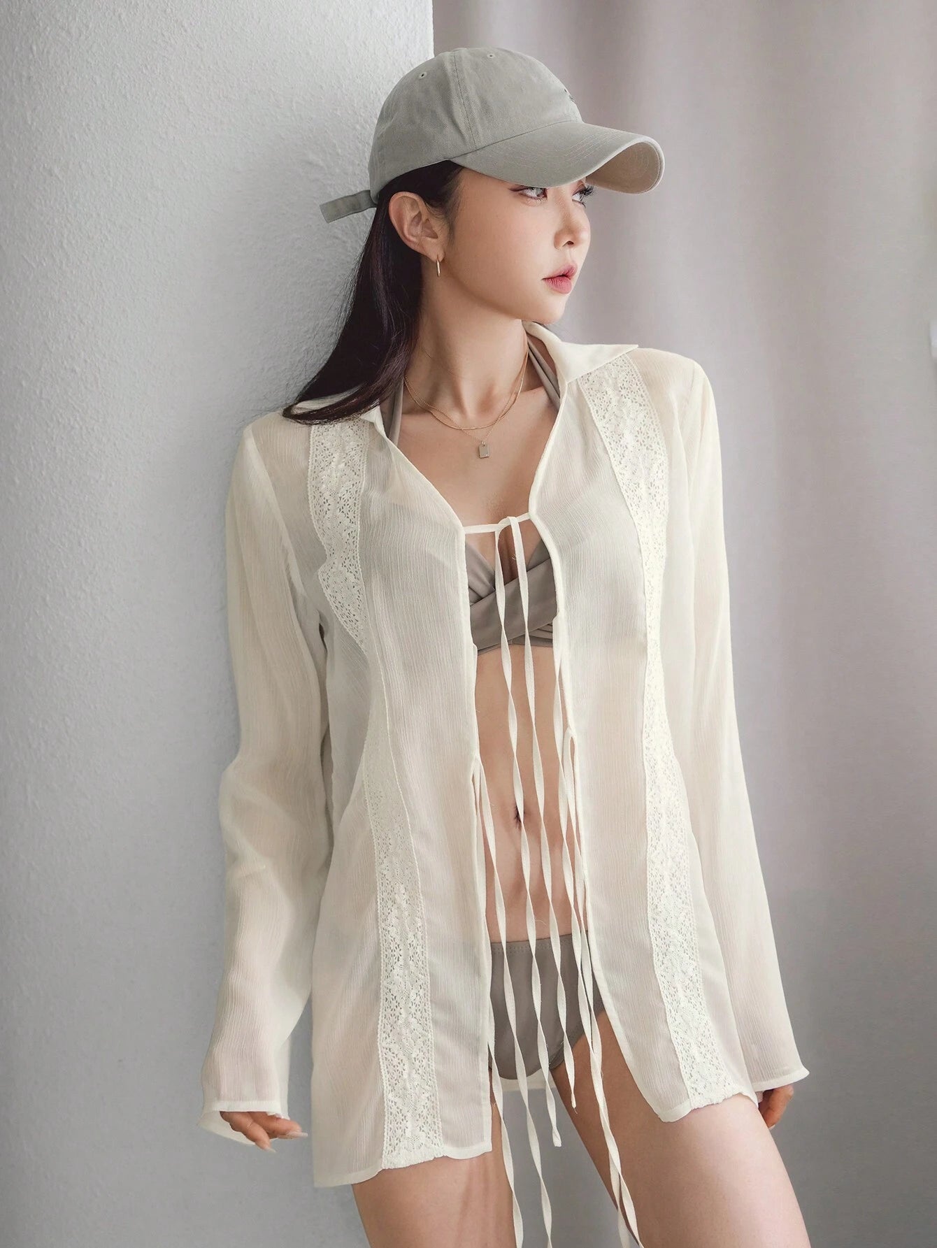 12382 1a-045 Kimono Playero Beige 1 Pza