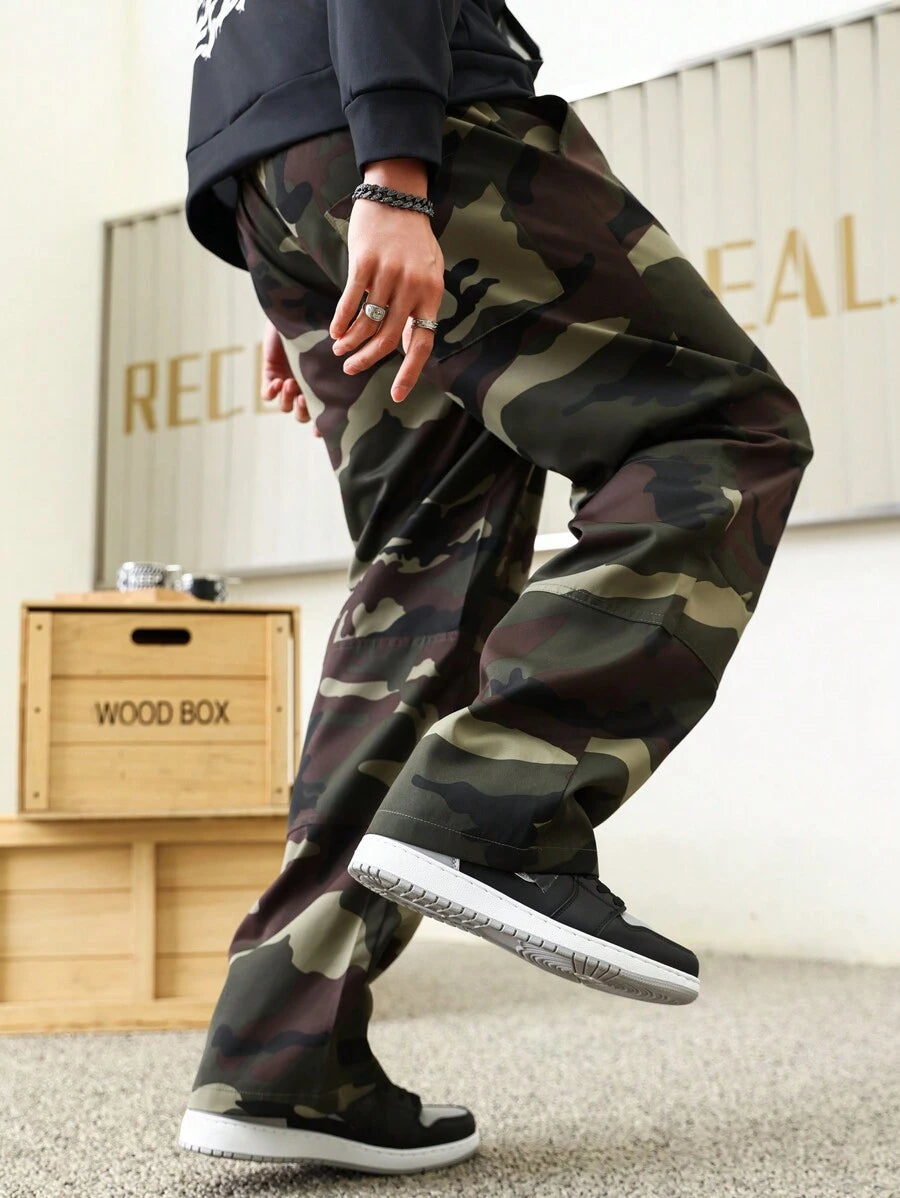 11951 1t-209 Pantalones Sueltos Para Hombre Con Estampado De Camuflaje