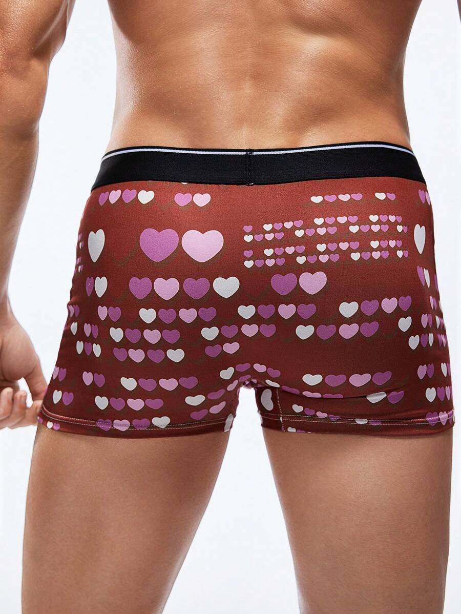 13879 1a-040 Bóxer 1 pieza Slip De Patrón De Corazón Para Hombres