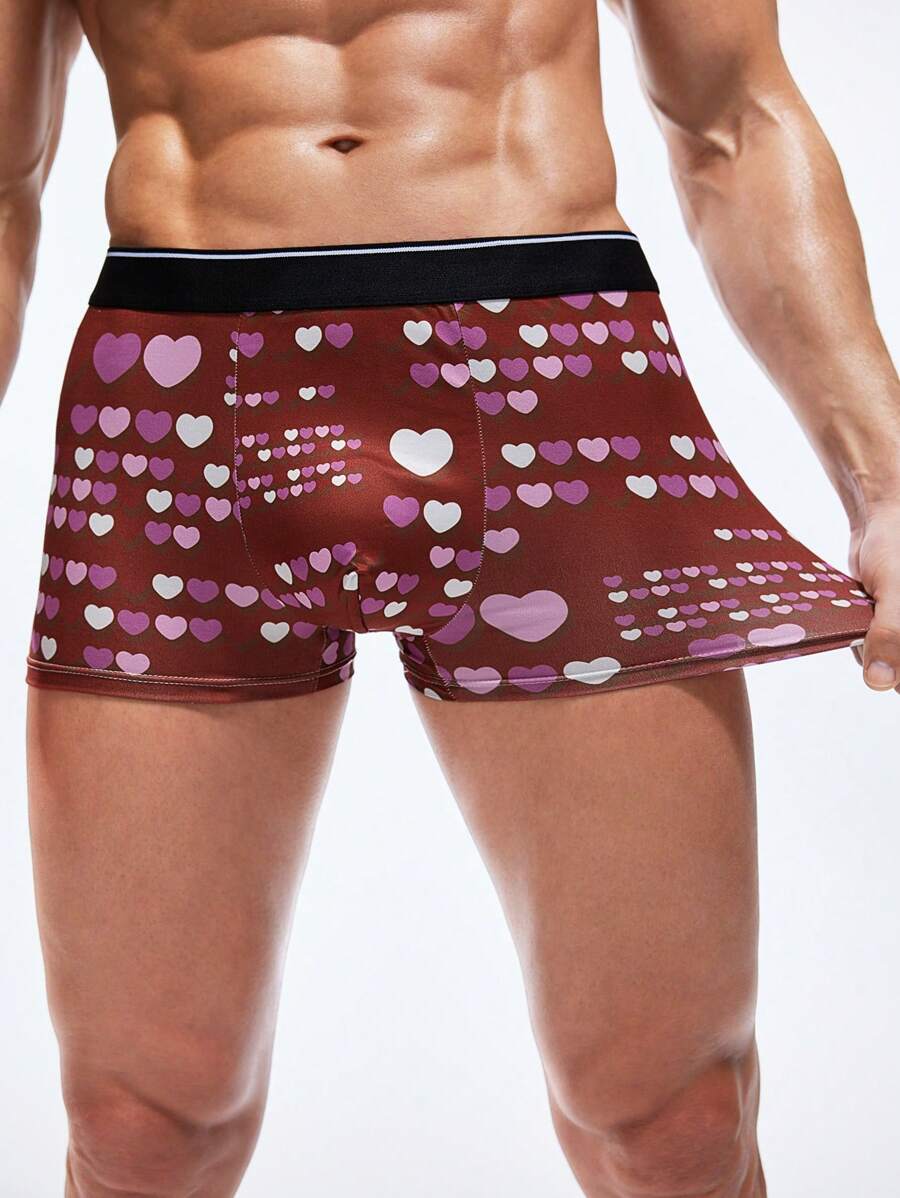 13879 1a-040 Bóxer 1 pieza Slip De Patrón De Corazón Para Hombres