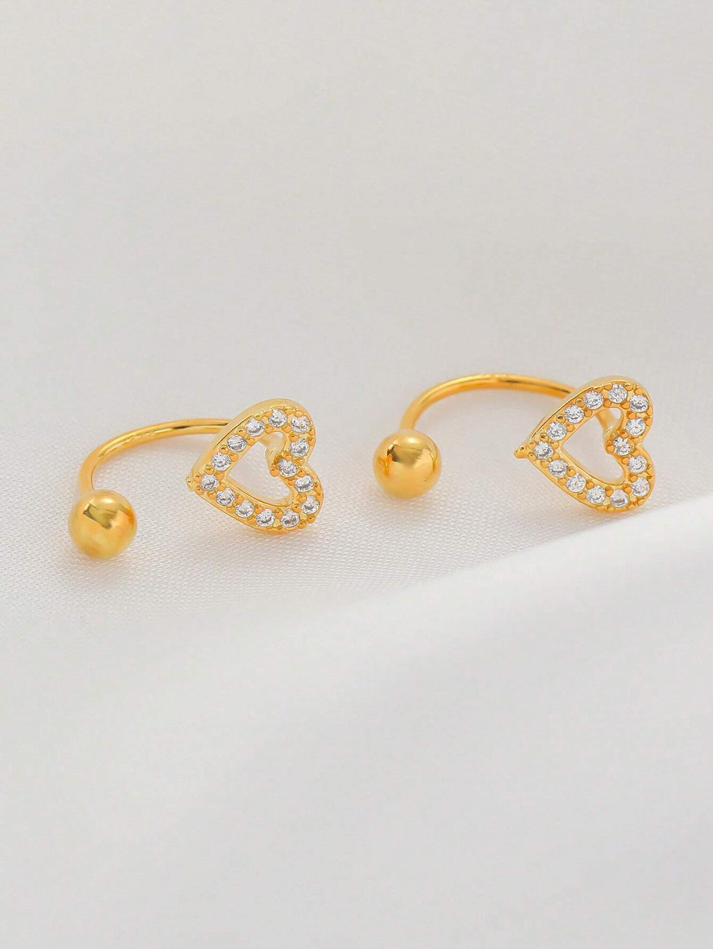 15104 1b-051 Pendientes Forma De Corazón 2 Pzas