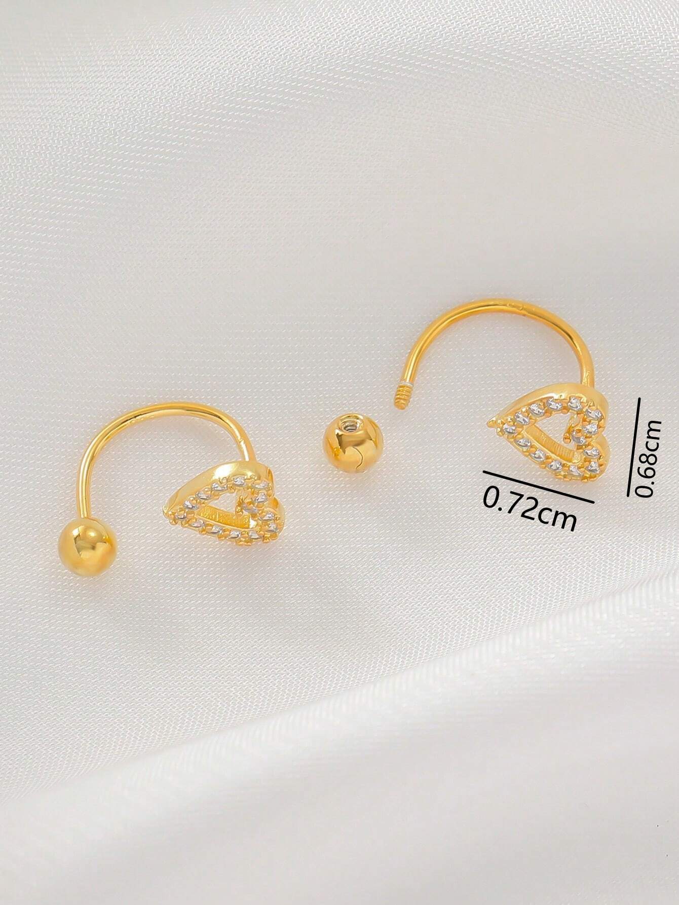 15104 1b-051 Pendientes Forma De Corazón 2 Pzas