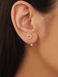 15104 1b-051 Pendientes Forma De Corazón 2 Pzas