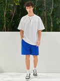 12091 2c-282 Camiseta Con Hombros Caídos Y Estampado De Alfabeto Para Hombre