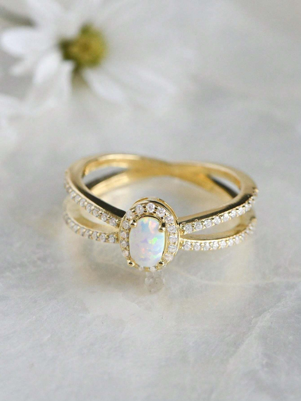 11504 1b-076 1 Pieza Anillo De Promesa Elegante Con Forma De Huevo Cruzado