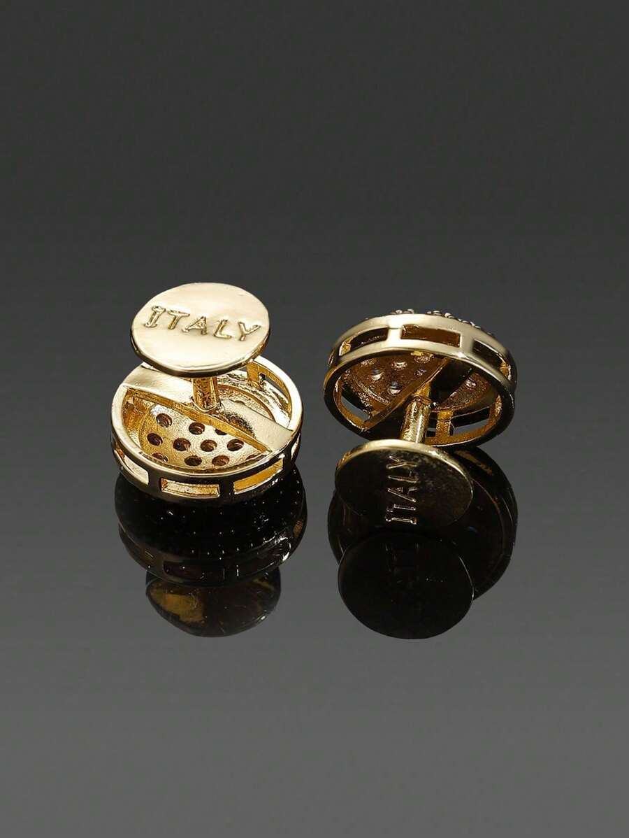 11102 1b-073 Gemelos De Cobre Con Diseño Geométrico 2 Pzas