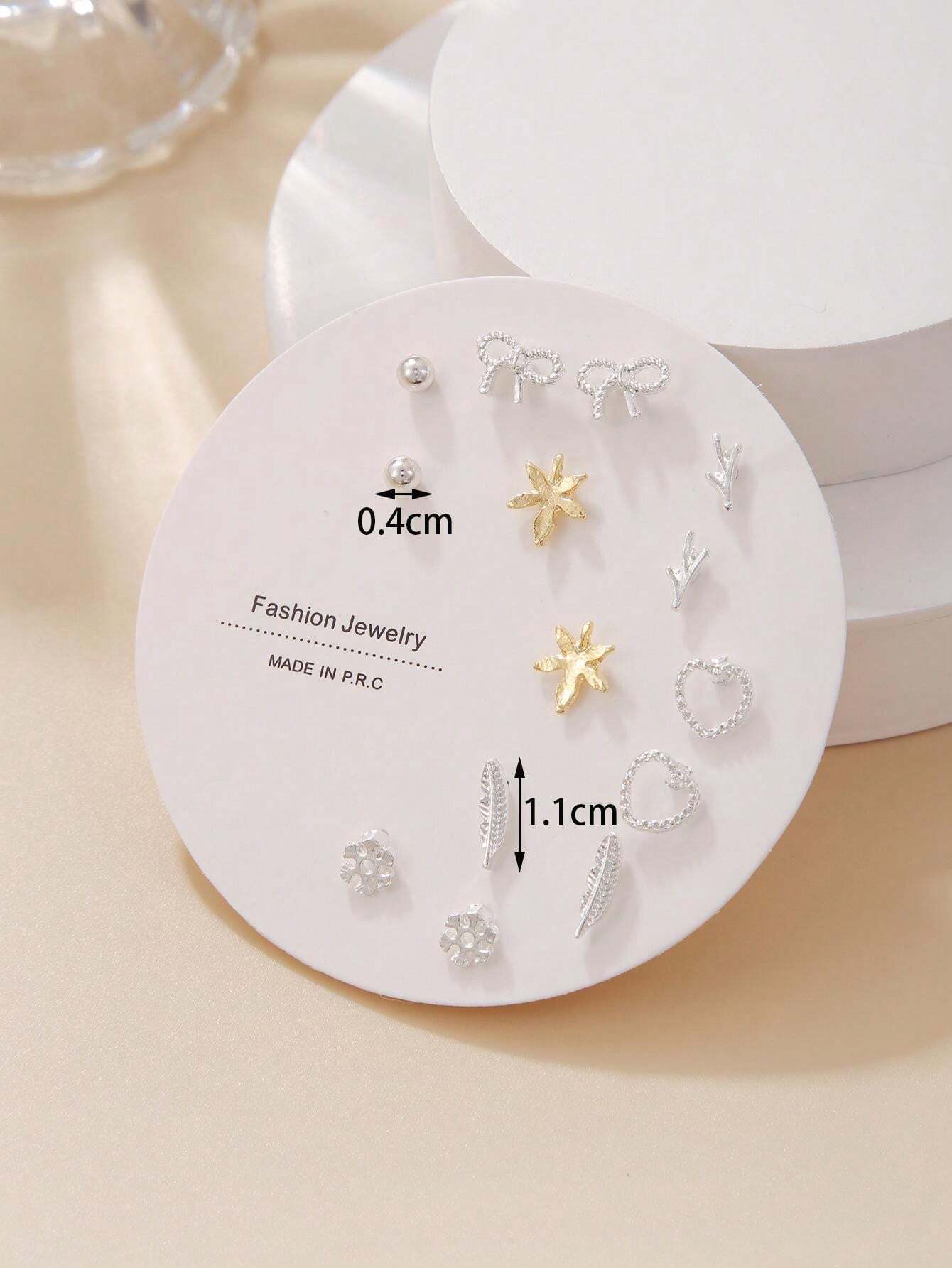 11366 B03-11 Conjunto De 7 Pares De Aretes De Moda Para Mujeres