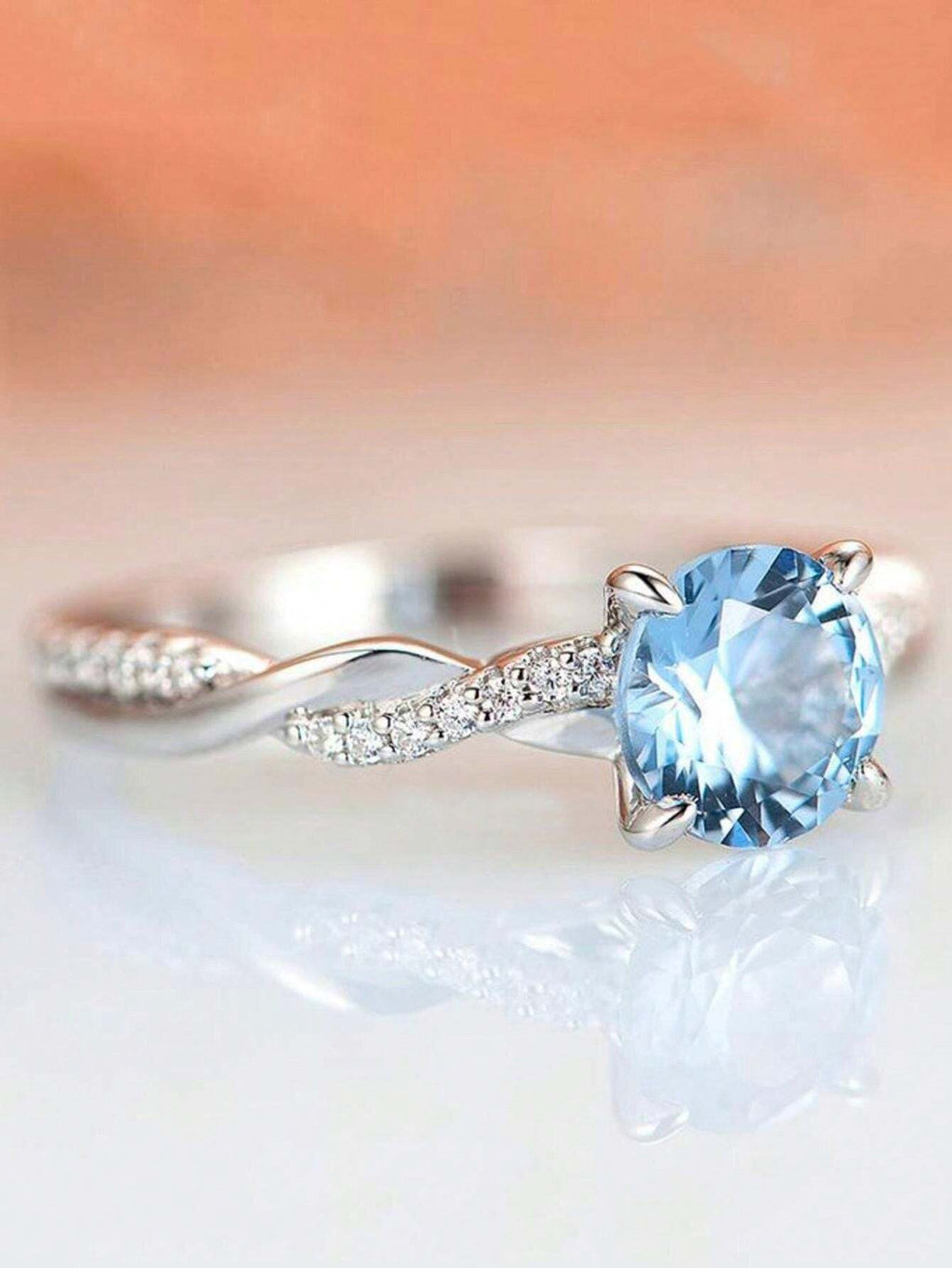11506 1b-030 1 Anillo De Bodas O Compromiso De Plata Para Mujeres