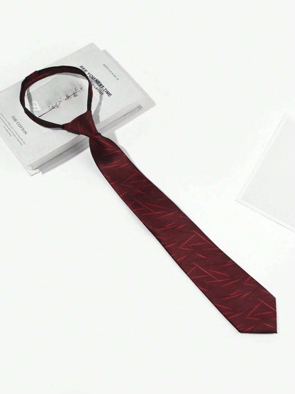 13506 2b-02-05 Corbata En Diseño Rojo Vino 1 Pza