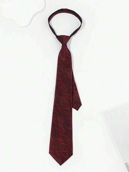 13506 2b-02-05 Corbata En Diseño Rojo Vino 1 Pza