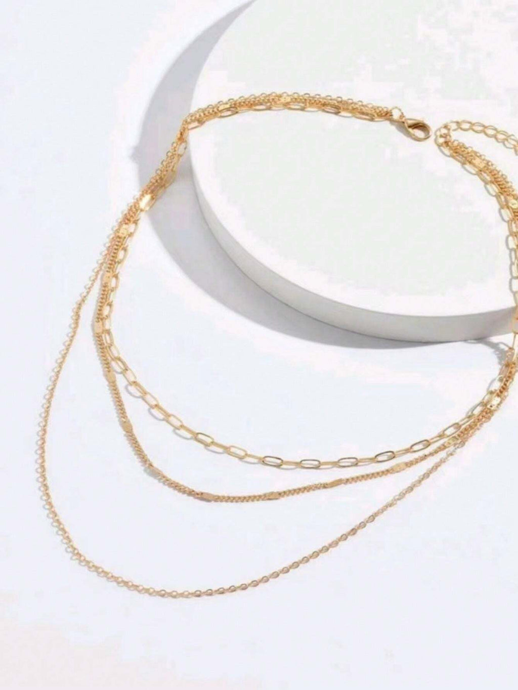 16396 1b-076 Collar Minimalista De Tres Capas 1 Pza