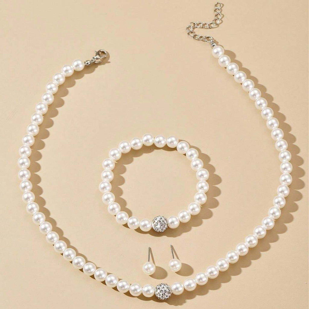 15683 1b-002 Set de joyas de perlas 4 Pzas